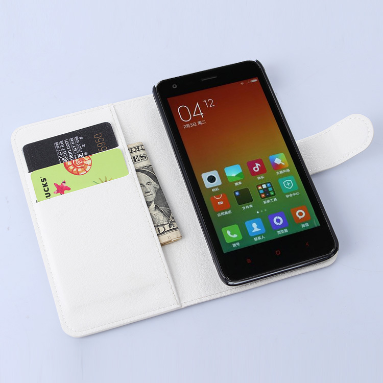 Купить кожаный чехол-книжка для Xiaomi RedMi 2 (чёрный) в Украине